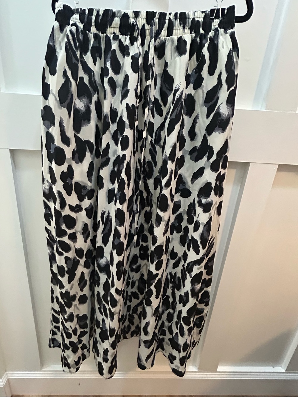 Black & White Leopard Print Maxi Skirt